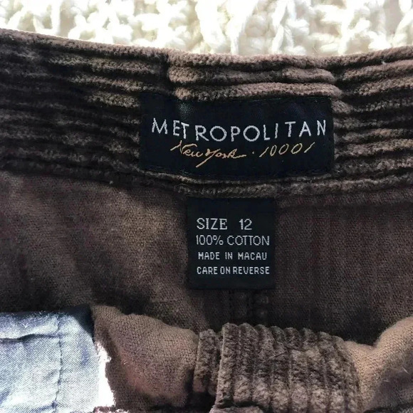 Metropolitan brown corduroy button down skirt size 12 - Picture 7 of 12